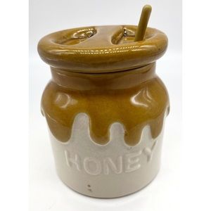Vintage 1981 Teleflora Honeypot Canister Lid & Honey Stick